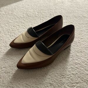 Tory Burch Brown and Cream Loafers